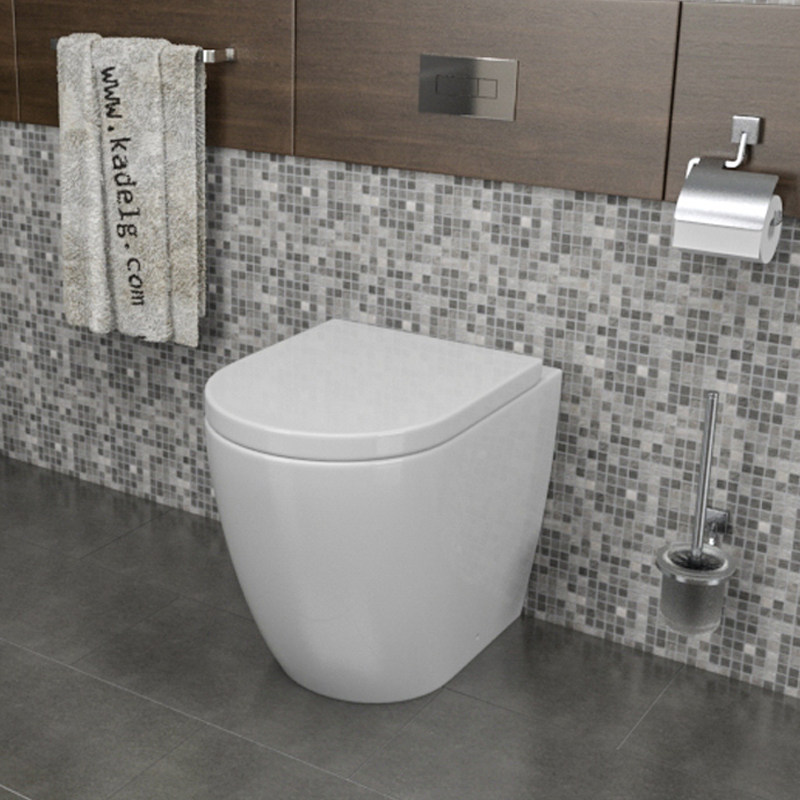 Australian Standard Watermark Approval Floor Standing White Ceramic Back to Wall Toilet