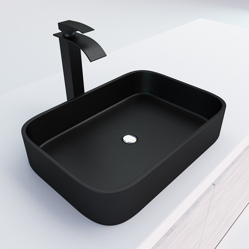 Factory Wholesale Modern Hand Wash Basin Composite Quartz Granite Bathroom Sink  without faucet hole