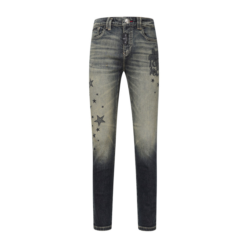 五星元素秋冬男士修身小直筒牛仔裤