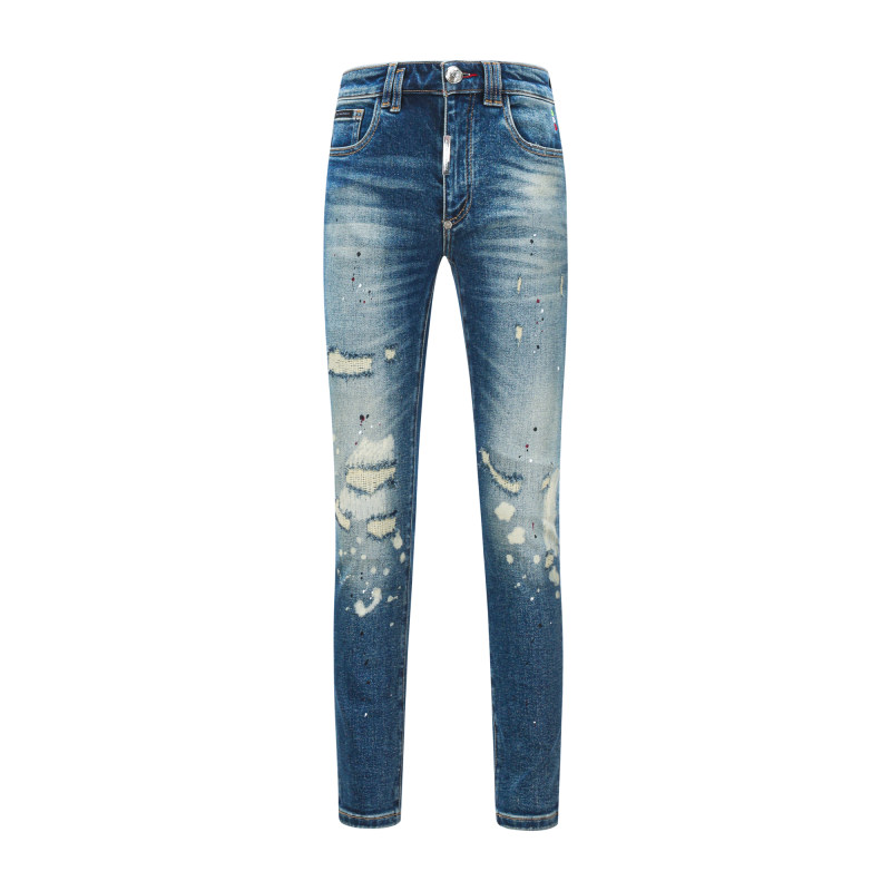 Men's Classic Fashion Slim-Fit Straight Fit Retro Denim Jeans (Autumn & Winter) in Blue