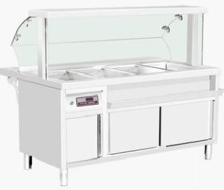 带玻璃罩保温售饭台