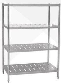 四层冲孔平板货架