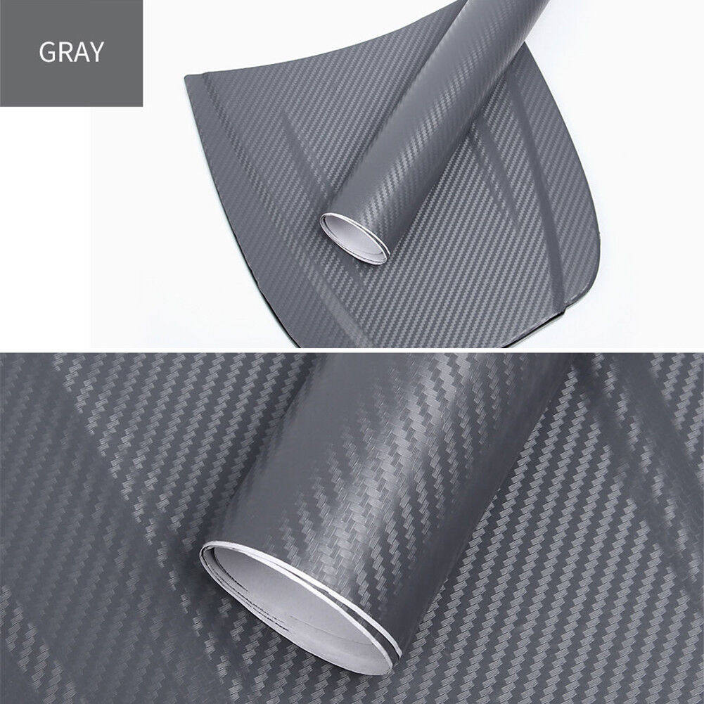 NewL 3D Carbon Fiber Vinyl Wrap Roll with Air Release Bubble Free Adhesive Film Contain Installation Tools (Gray, 150cm x 300cm)
