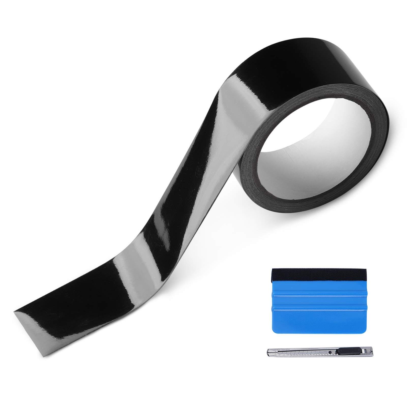 NewL Free Tool Kit Glossy Vinyl Wrapping Kit for Blackout Chrome Window Cover Removal Door Finishing (5 cm x 900 cm)