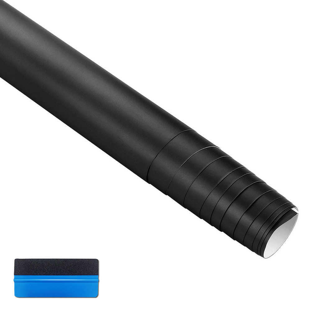 NewL Premium Satin Matt Chrome Ice Metallic Vinyl Film Car Sticker Bubble-Free DIY Motorcycle Mobile Phone Sticker Accessory (Black, 100cm x 300cm)