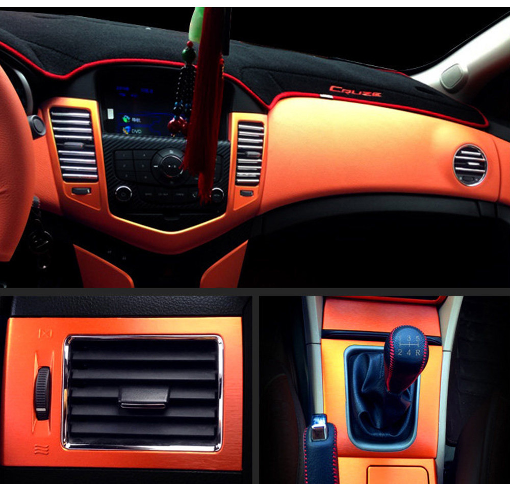 NewL Premium Satin Matte Chrome Ice Metallic Vinyl Film Car Sticker Bubble-Free DIY Motorcycle Phone Sticker Accessory (Orange, 100cm x 300cm)