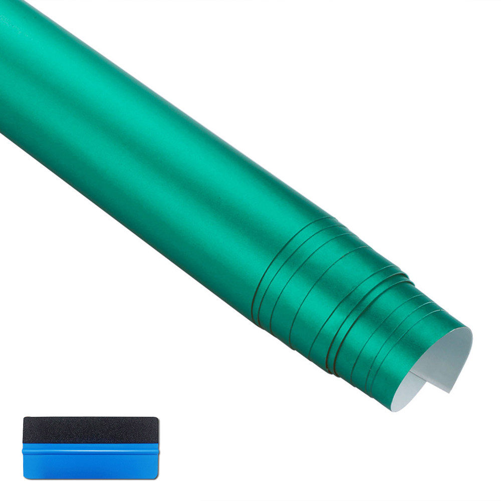 NewL Premium Satin Matte Chrome Ice Metallic Vinyl Film Car Sticker Bubble-Free DIY Motorcycle Mobile Phone Sticker Accessory (Lake Blue, 100cm x 300cm)