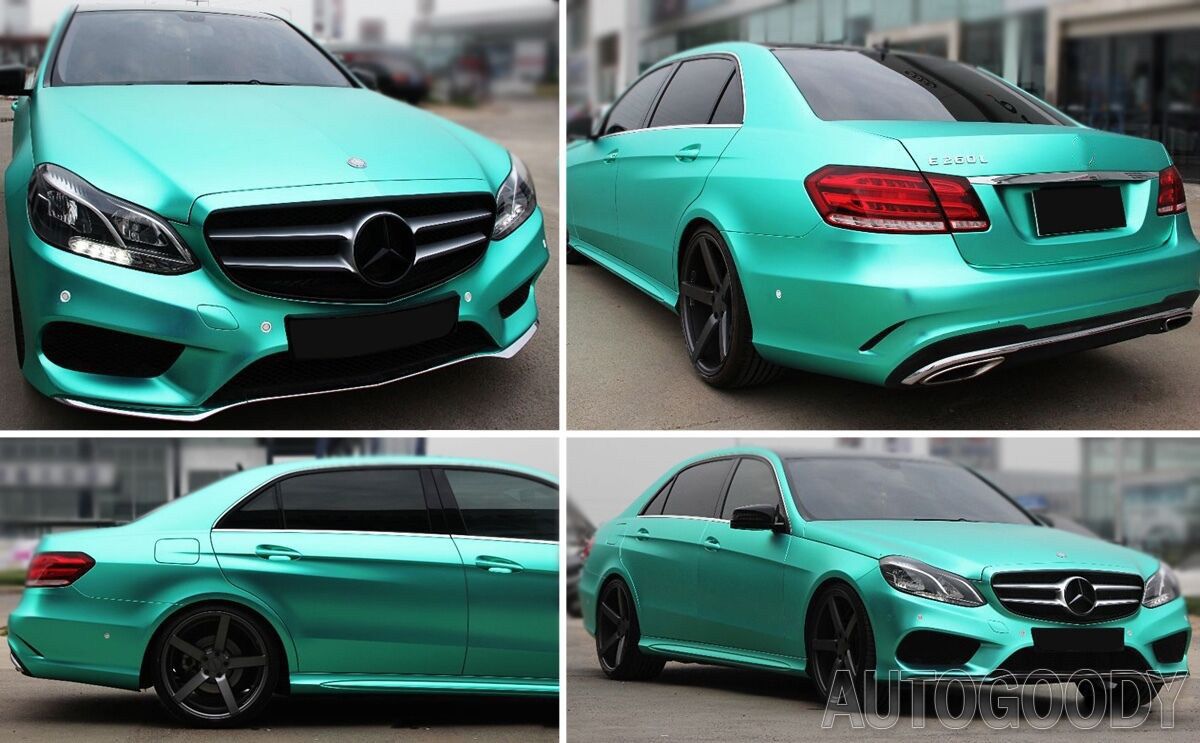 NewL Premium Satin Matte Chrome Ice Metallic Vinyl Film Car Sticker Bubble-Free DIY Motorcycle Mobile Phone Sticker Accessory (Lake Blue, 100cm x 300cm)