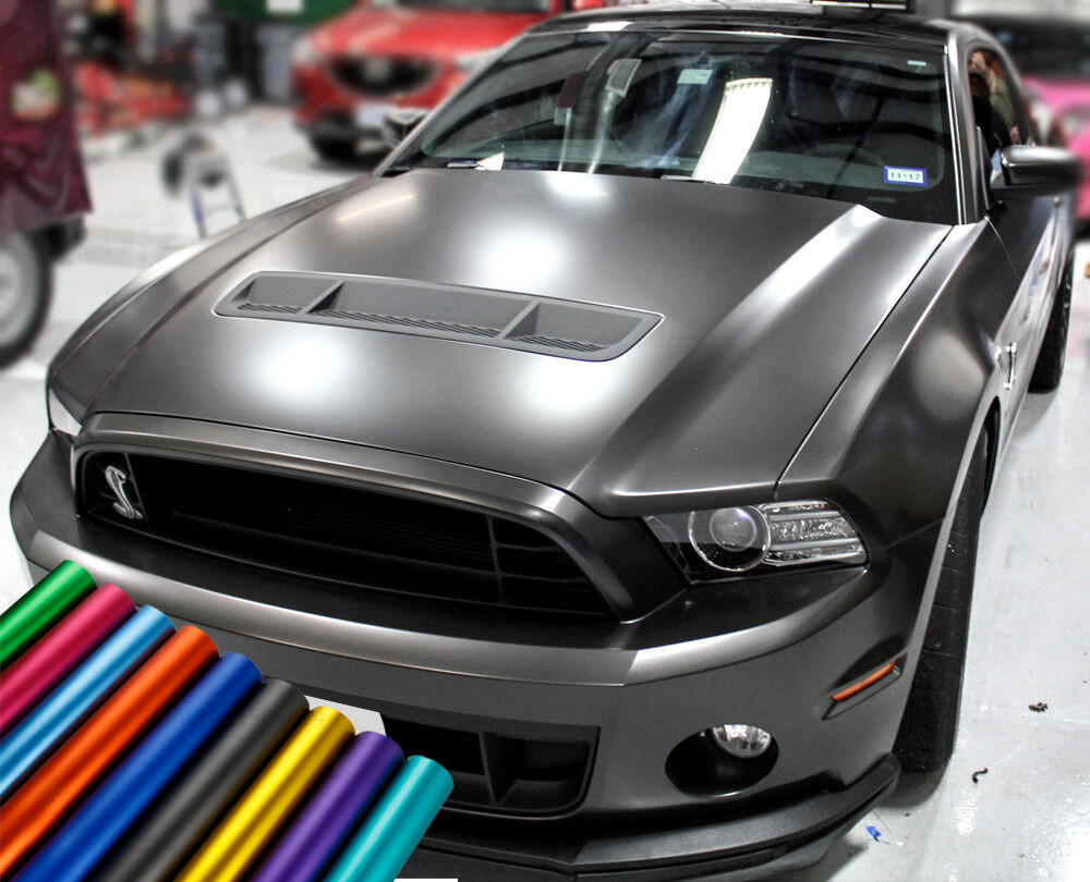 NewL Premium Satin Matte Chrome Ice Metallic Vinyl Film Car Sticker Bubble-Free DIY Motorcycle Mobile Phone Sticker Accessory (Gray, 100cm x 300cm)