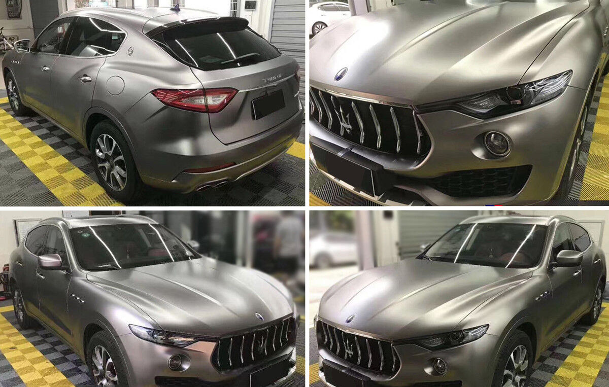 NewL Premium Satin Matte Chrome Ice Metallic Vinyl Film Car Sticker Bubble-Free DIY Motorcycle Mobile Phone Sticker Accessory (Gray, 100cm x 300cm)