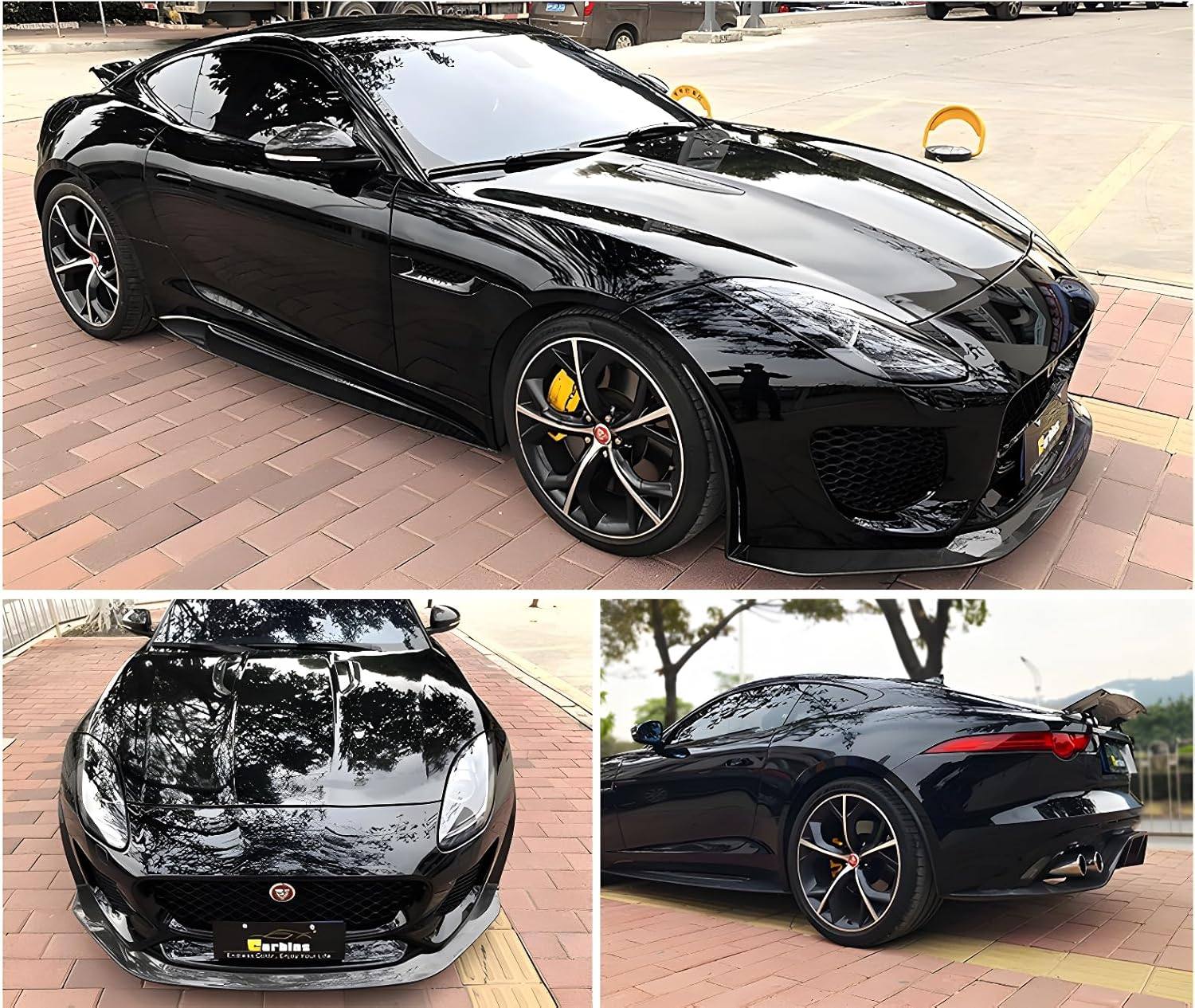 NewL Glossy, Black Car Wrap, 150 x 300 cm, Bubble-Free, with Air Ducts, 3D Self-Adhesive, Matt Gloss Film, Carbon Car Wrap