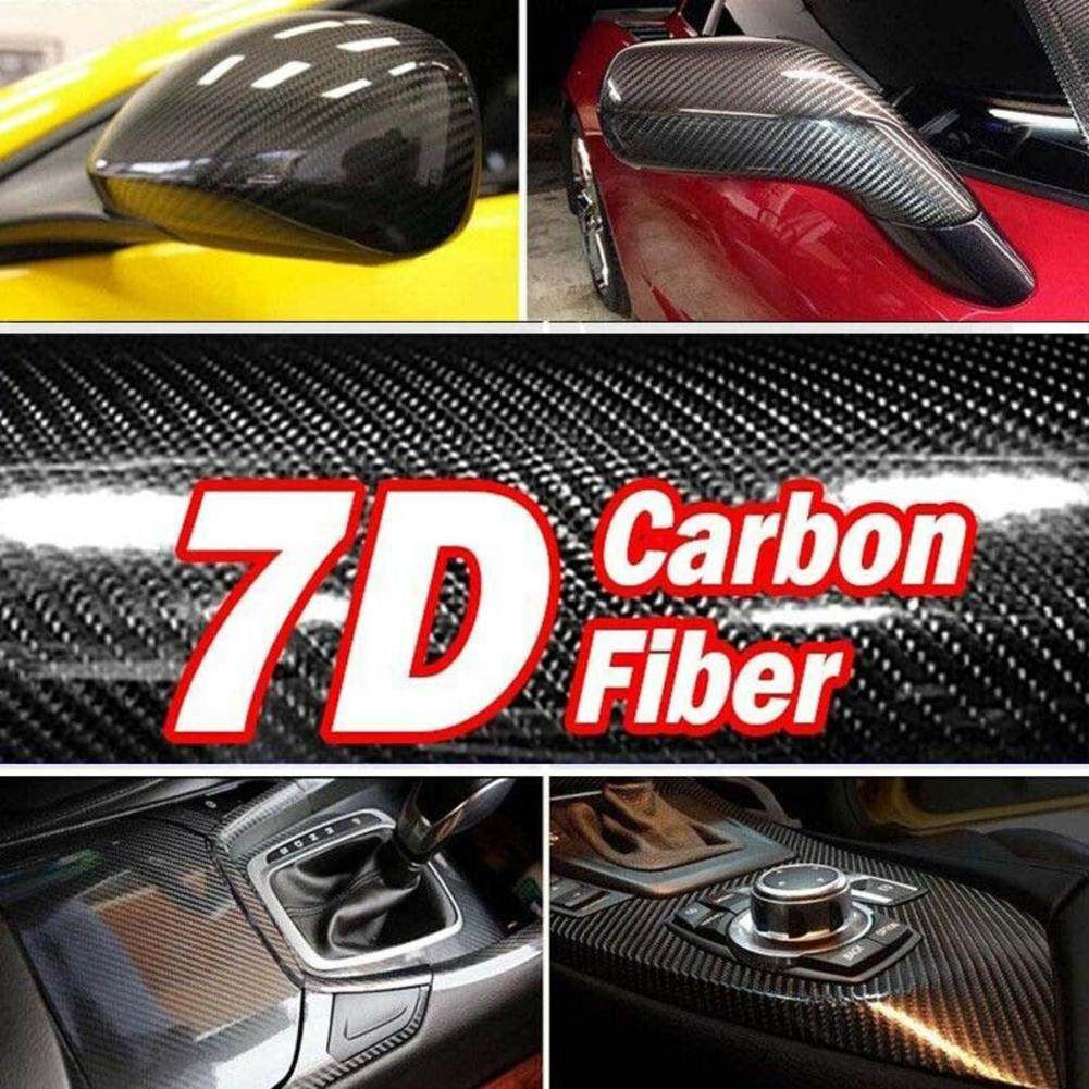 NewL 7D Carbon Fiber High Gloss Vinyl Film, Sticker with Air Cleaner, Bubble-Free, Anti-Wrinkle, with Installation Tool (100cm x 300cm)
