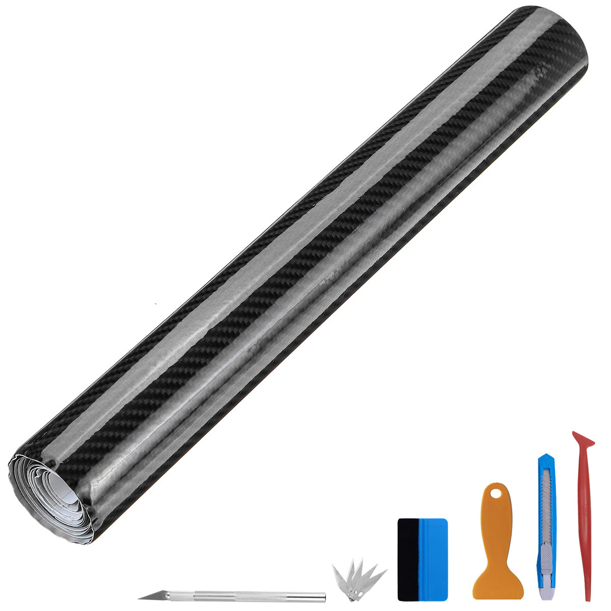 NewL 7D Carbon Fiber High Gloss Vinyl Film, Sticker with Air Cleaner, Bubble-Free, Anti-Wrinkle, with Installation Tool (100cm x 300cm)