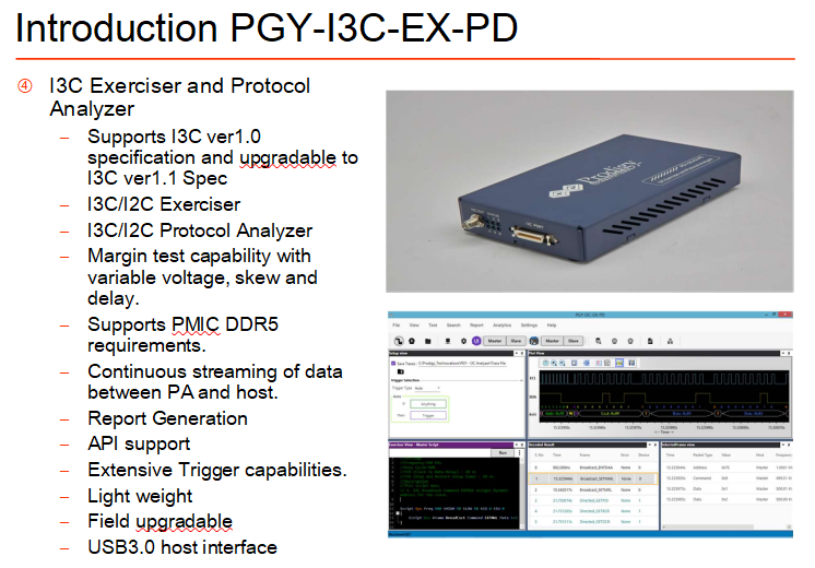 PGY-I3C-EX-PD I3C Protocol Exerciser and Analyzer