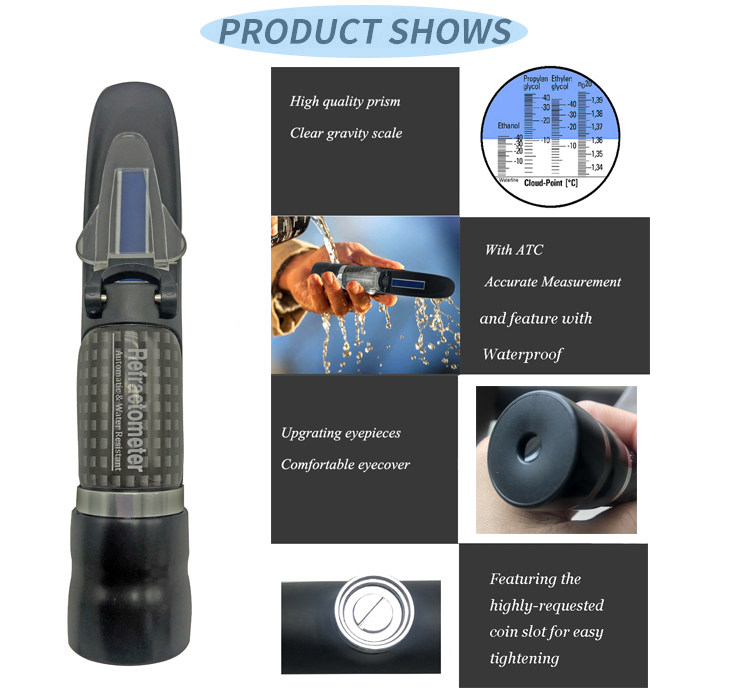 4-in-1 Antifreeze Waterproof Handheld Refractometer in centidegree  Antifreeze Coolant Tester Artical Nr.:SDA-507