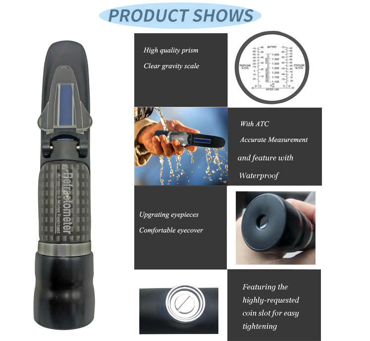 5-in-1 Antifreeze Waterproof handheld Refractometer in  centidegree & Fahrenheit Antifreeze Coolant Tester Artical Nr.:SDA-6070