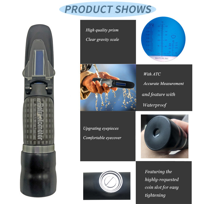 4-in-1 Waterproof Handheld Antifreeze Refractometer in centidegree Antifreeze Coolant Tester Artical Nr.:SDA-503