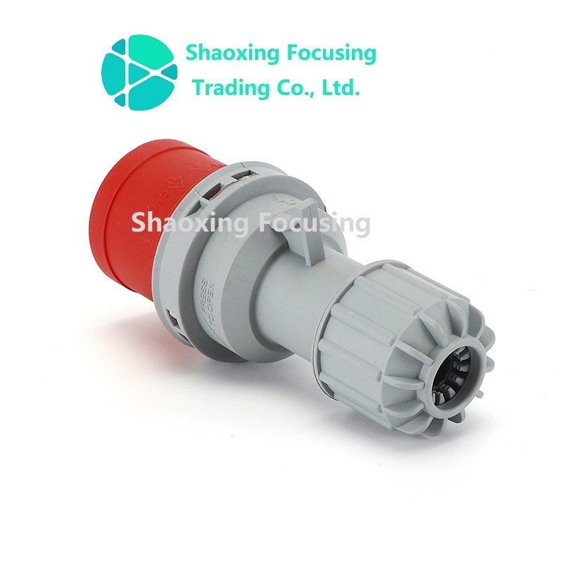 Four cores waterproof (IP44) cable connection industrial plug, X-014 X-024