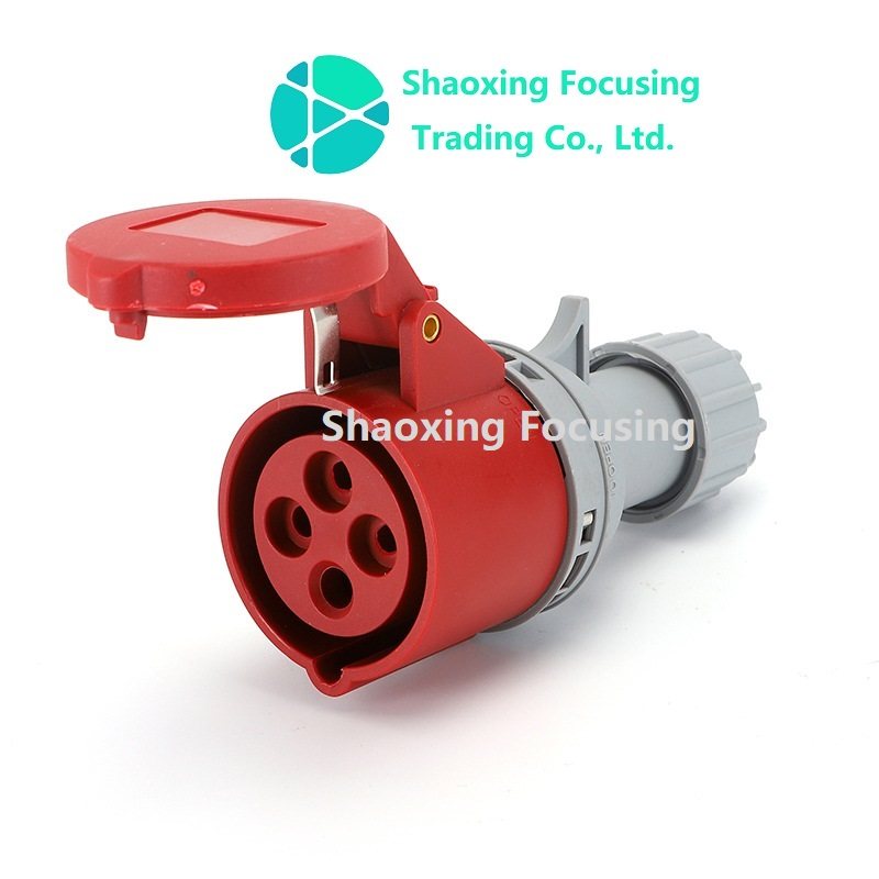 Four holes waterproof (IP44) cable connection industrial socket, X-214 X-224