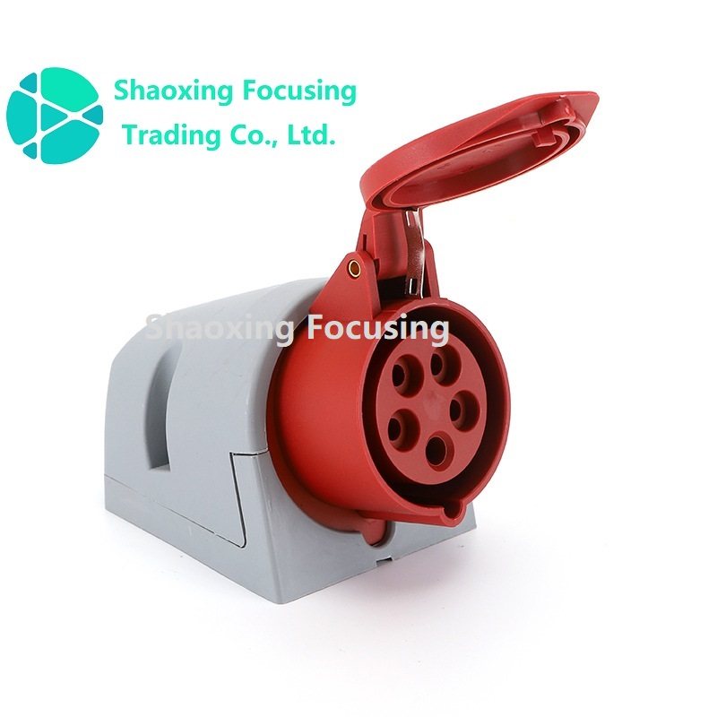 five holes waterproof (IP44) cable connection open installation industrial socket, X-115 X-125