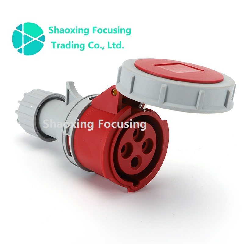 Four holes waterproof (IP67) cable connection industrial socket, X-2142 X-2242