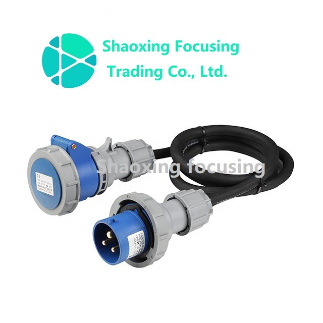 230V 16A  3 pin industrial extension cord with IP67 plug & socket