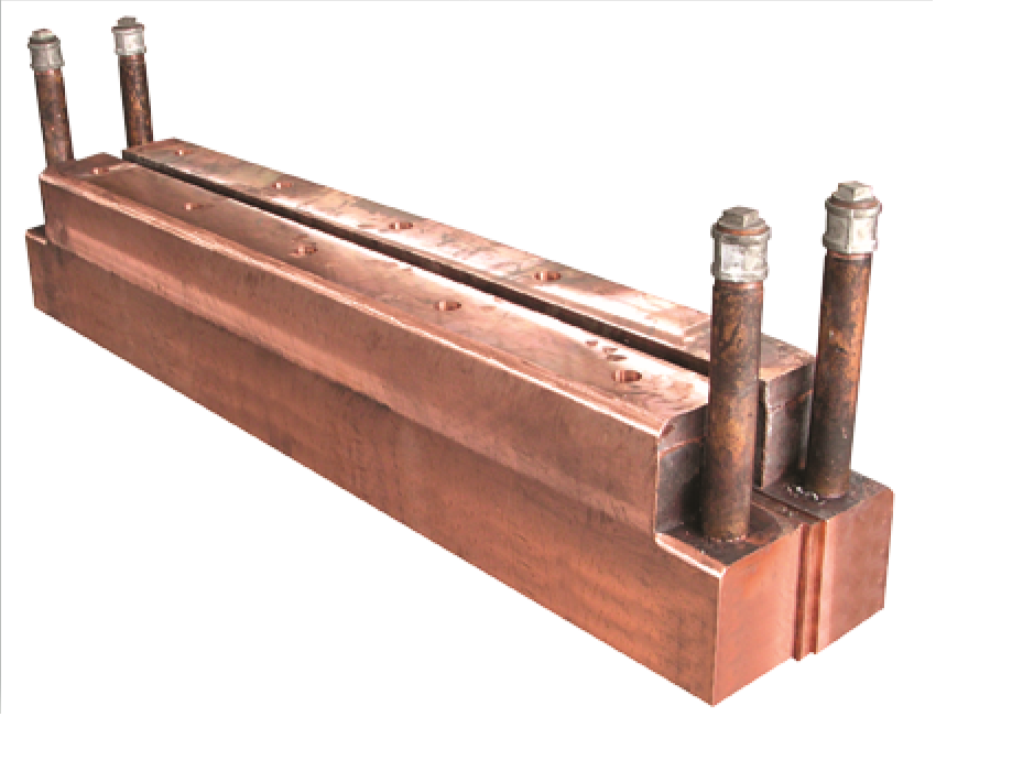 Copper cooling element for feeding door beam of copper tilting furnace