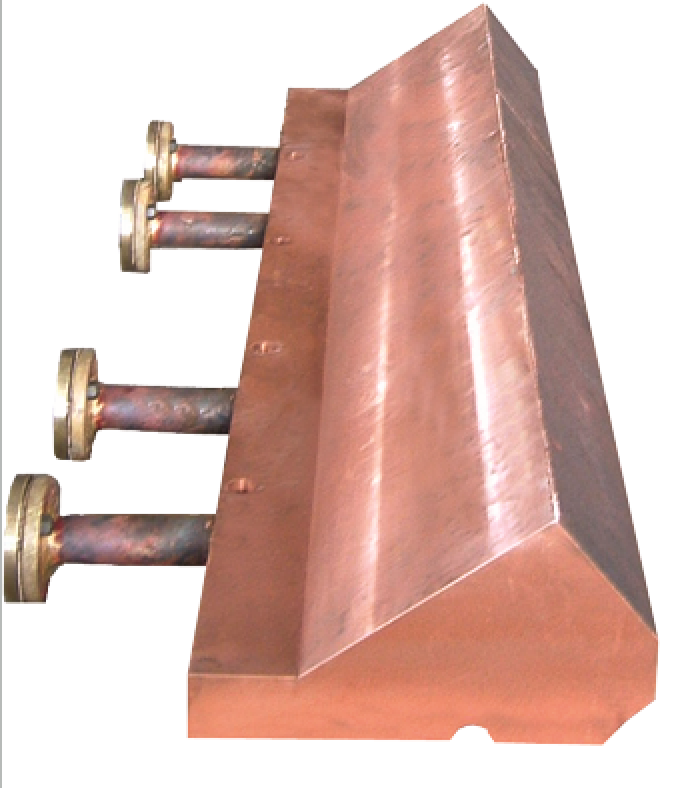 Tilting furnace arch foot copper cooling element