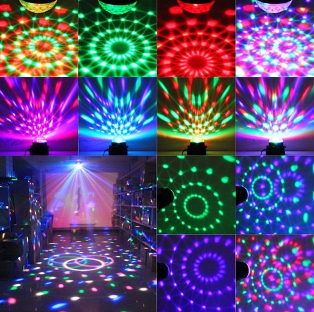 Angelila Angelila LED Party Lights RGB Strobe Lights for Parties, Sound Activated Disco Ball Lights with Remote, RGB 7 Colors Changing Disco DJ Lights for Home Party Room Dance Club Xmas Birthday Wedding Show