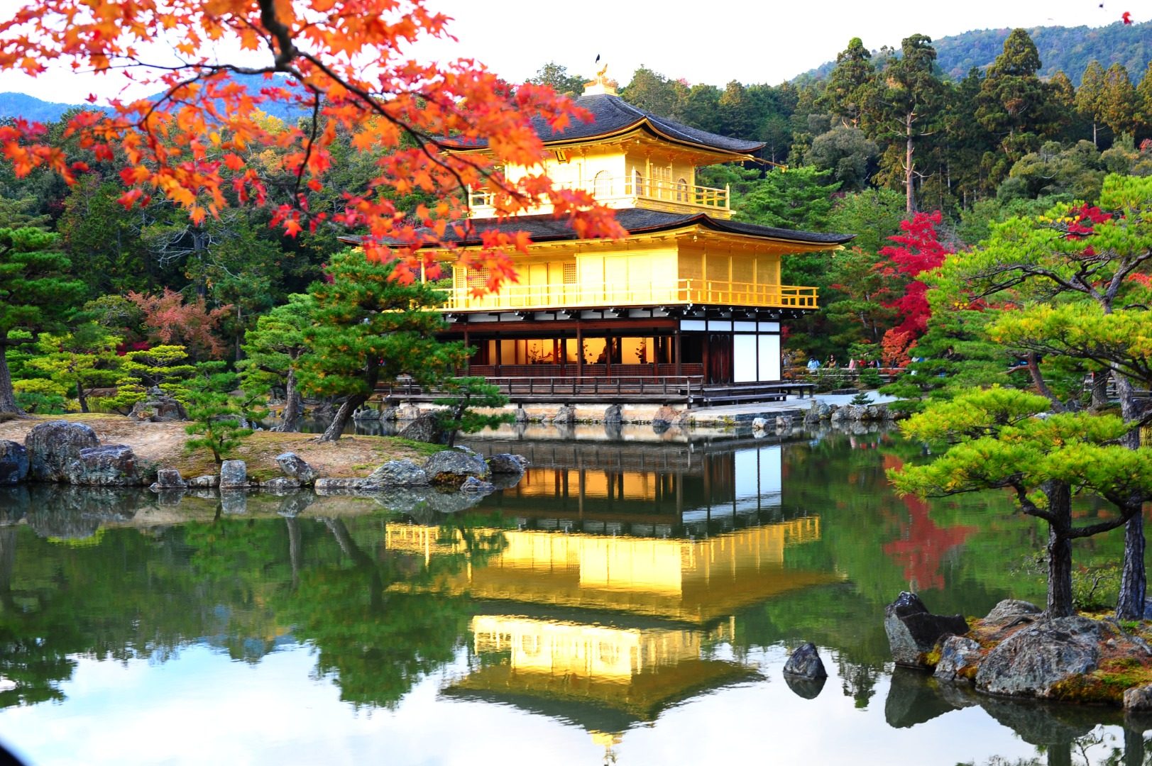 The beautiful scenery of Jinge Temple in Kyoto, like a fairyland on earth