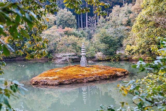 The beautiful scenery of Jinge Temple in Kyoto, like a fairyland on earth