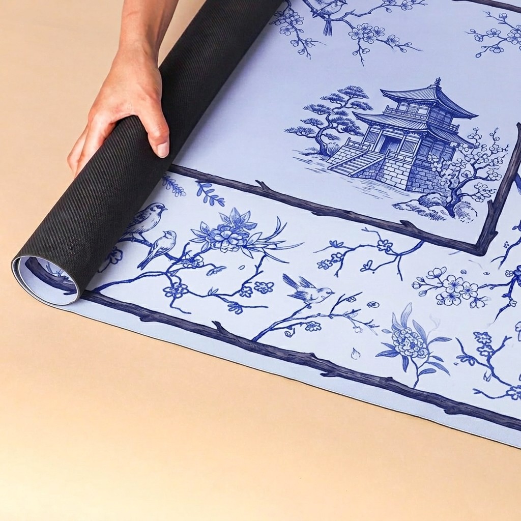 Mahjong Table Mat Large Square Non-slip Rubber Base Suede Surface