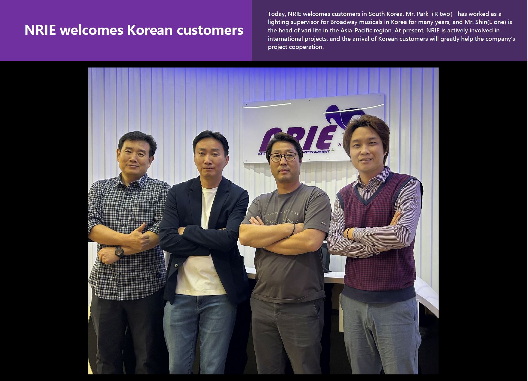 NRIE welcomes Korean customers