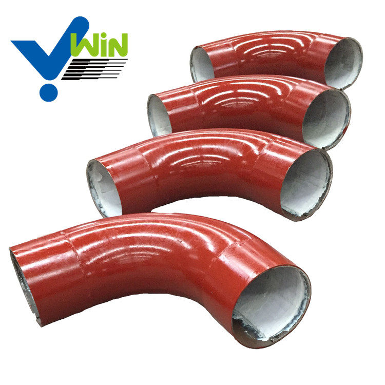 Abrasion resistant ceramic lined pipe and elbow