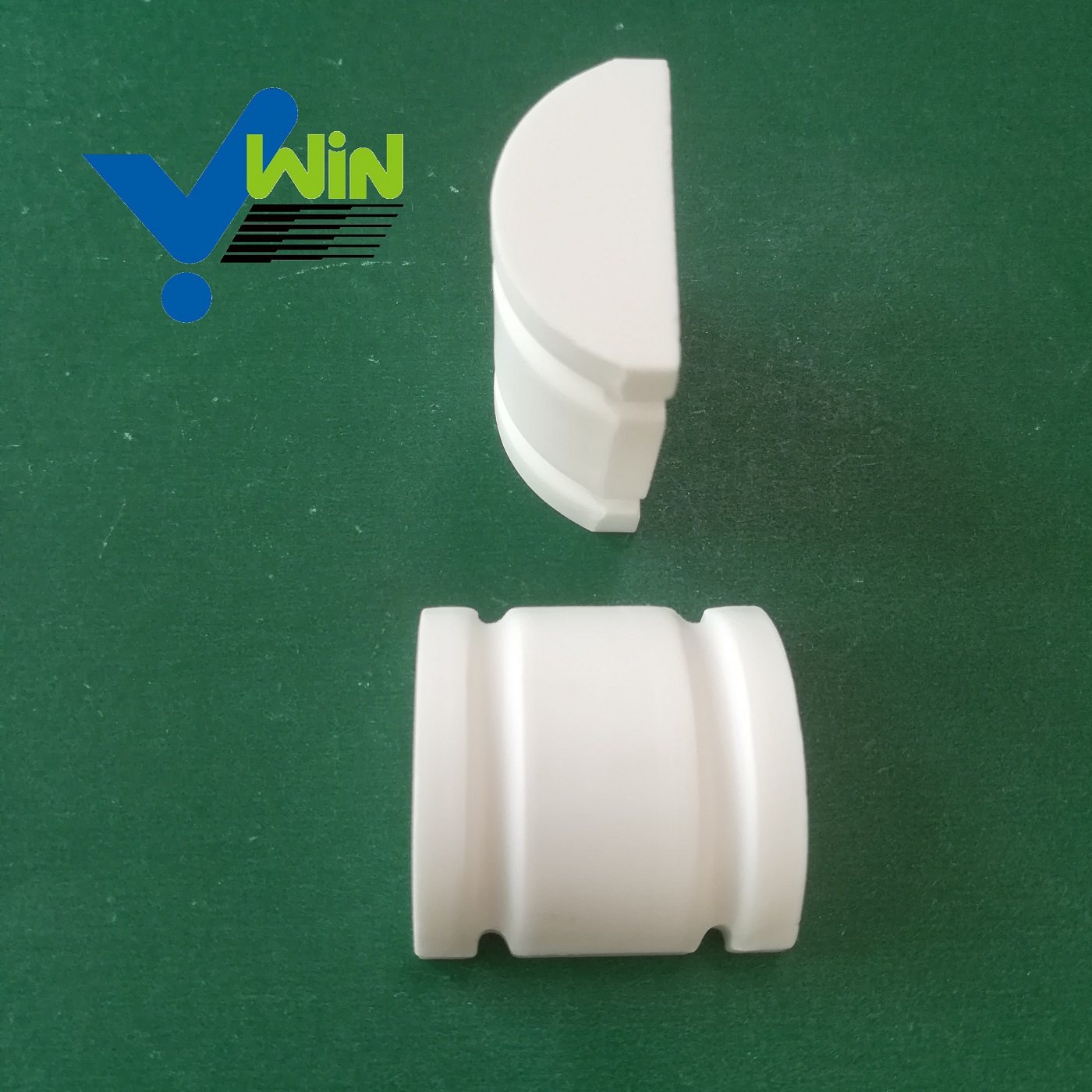 Ceramic half cylinder with slots industrial ceramic material for vulcanizing to ceramic rubber wear liner sheet