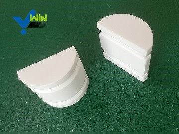Ceramic half cylinder with slots industrial ceramic material for vulcanizing to ceramic rubber wear liner sheet