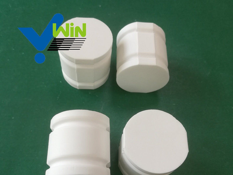 Ceramic cylinder with slots for vulcanizing to ceramic rubber liner sheet