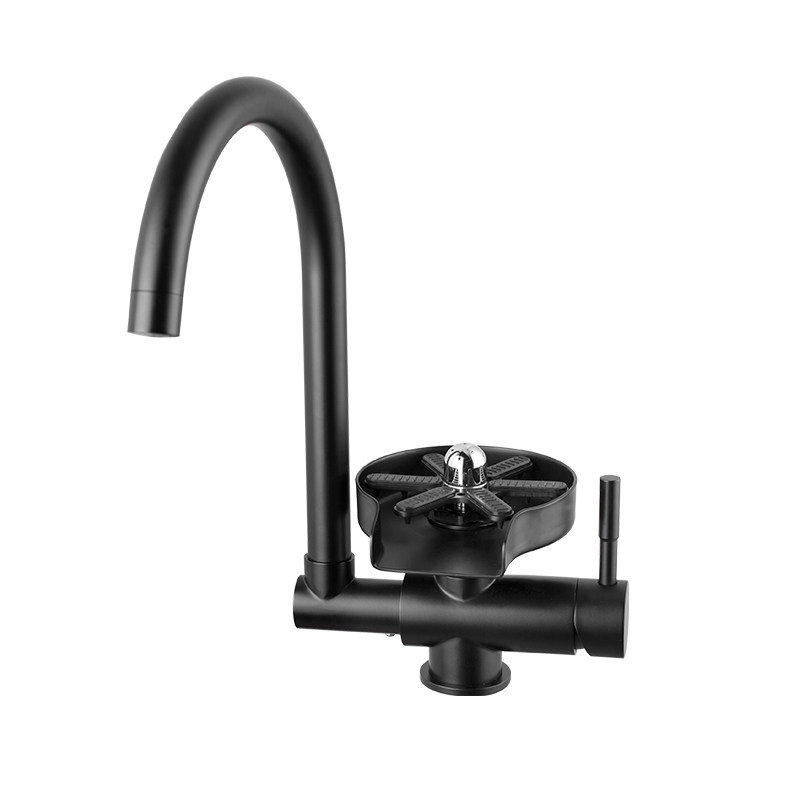 Kitchen Faucet With Automatic Rotary Cup Washer Glass Rinser