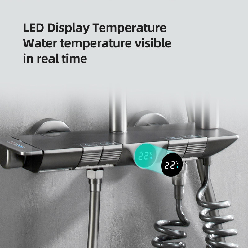 Thermostatic Digital Piano Shower Set