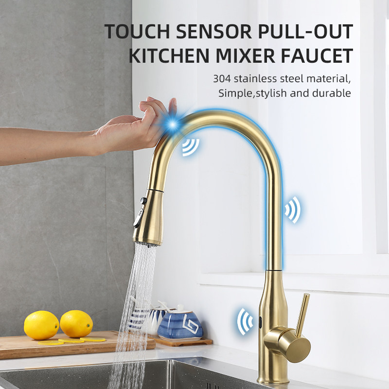 Sensor Touch Kitchen Sink Pull Down Faucet Tap