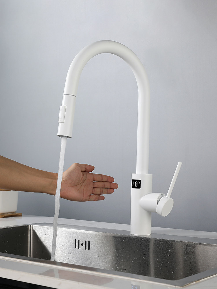 LED Display And Sensor Touch Kitchen Sink Faucet