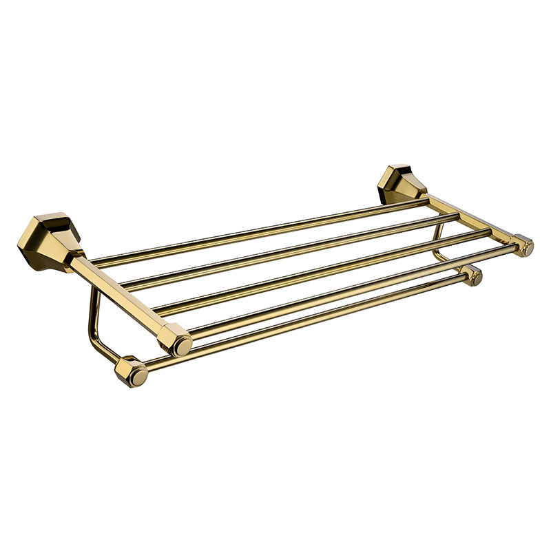 European Style Luxury Solid Brass Double Towel Rack