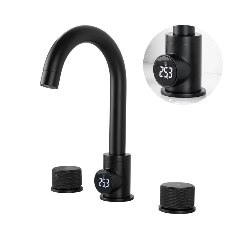 Luxury 3 holes Digital Display Basin Faucet