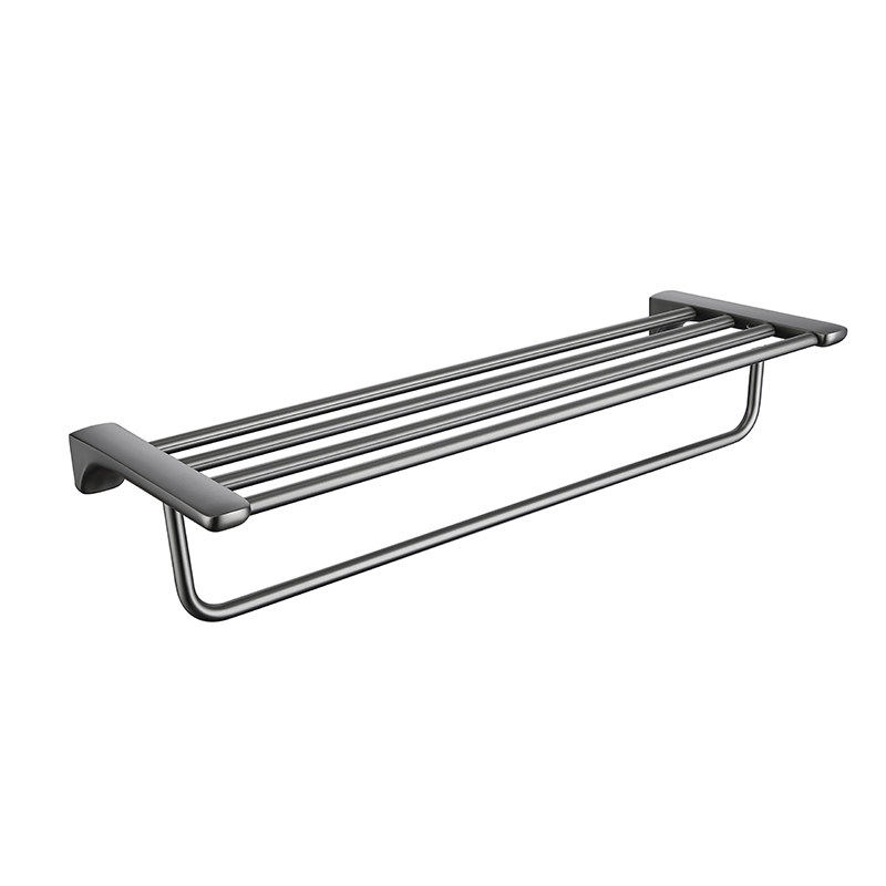 Bathroom Double Layer Towel Rack With Shelf