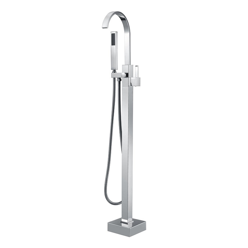 High Arc Spout Floor Standing Bathtub Faucet and Shower