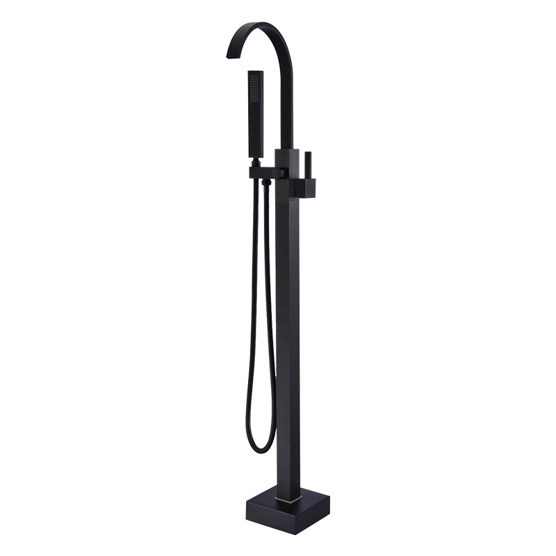 High Arc Spout Floor Standing Bathtub Faucet and Shower