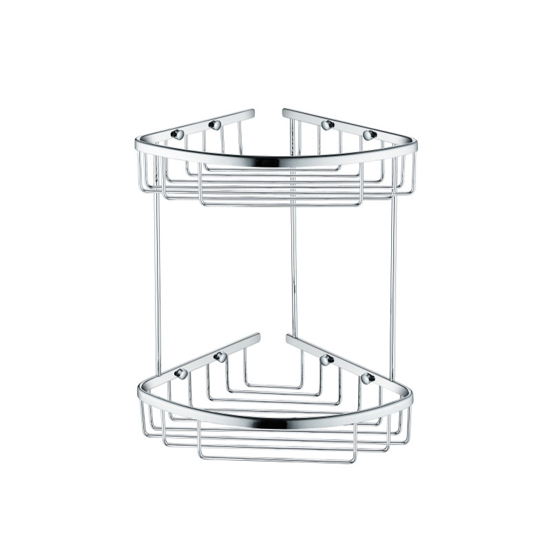 Dual Tier Bathroom Corner Rack Basket