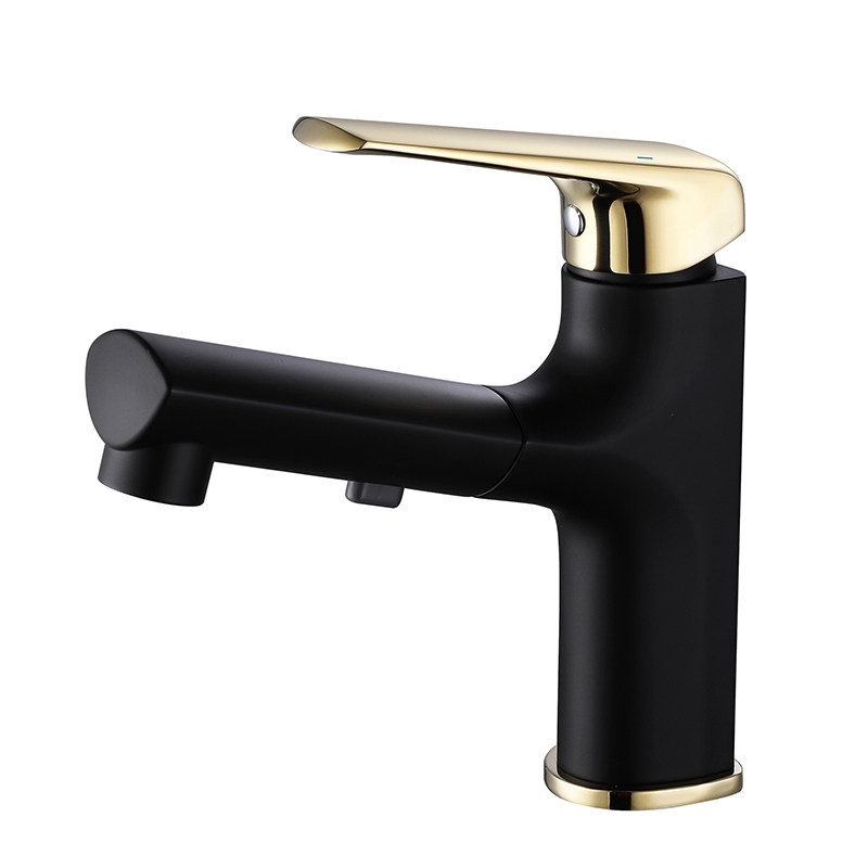 Solid Brass Bathroom Pull out Basin Faucet