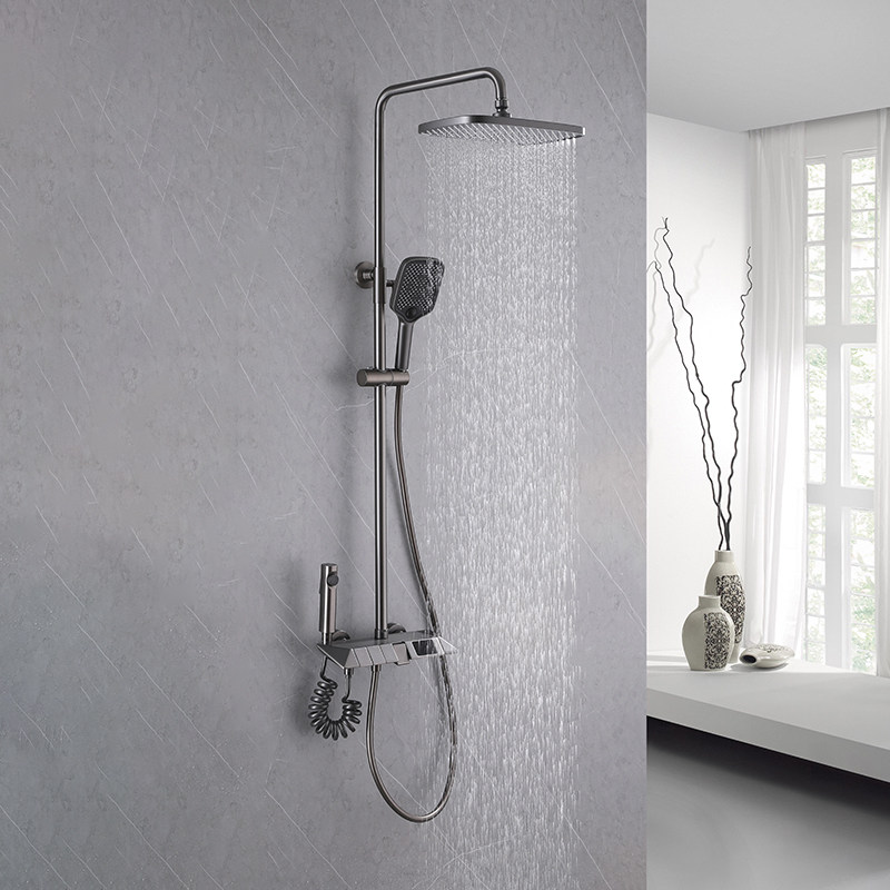 Italy design piano push button control thermostatic bathroom shower set