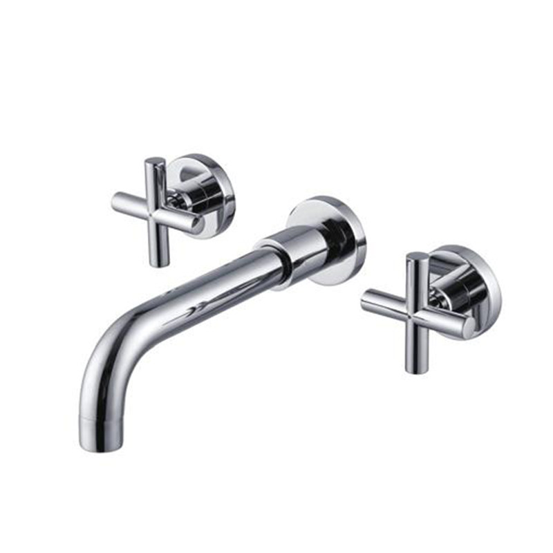 Wall In Double Handlle Basin Faucet Mixer